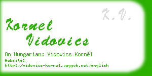 kornel vidovics business card